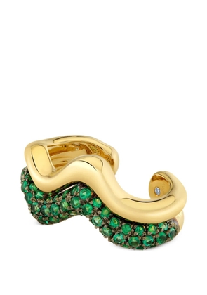 SHAY Wave emerald ear cuff - Gold