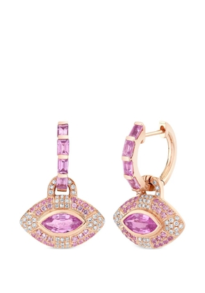 SHAY sapphire and diamond hoop earrings - Pink
