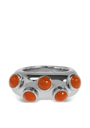 Marni cabochon-embellished brass ring - Silver