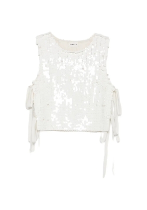 P.A.R.O.S.H. sequin-embellished side-tie top - White
