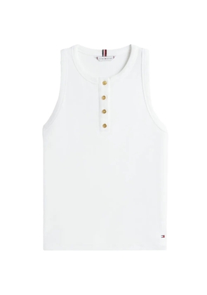 Tommy Hilfiger ribbed Henley top - White