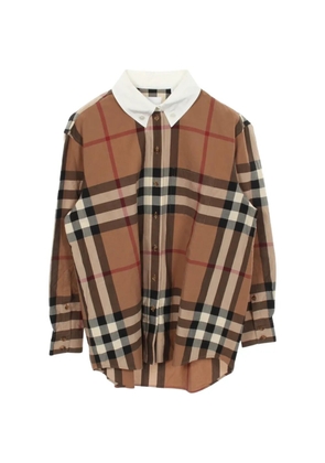Burberry Pre-Owned check-pattern button-down cotton shirt - Brown