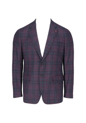 Isaia check-pattern notched-lapel blazer - Red