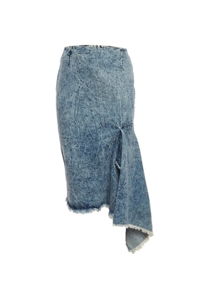 Balenciaga Pre-Owned asymmetrical acid-wash midi skirt - Blue