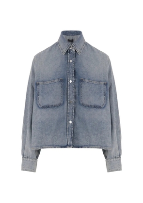 Haikure patch-pocket denim jacket - Blue