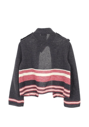 CHANEL Pre-Owned 1986-1988 stripe-detail cardigan - Blue