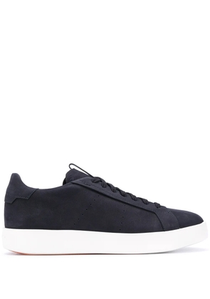 Santoni smooth lace-up sneakers - Blue