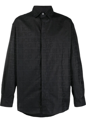 Iceberg logo-print long-sleeved shirt - Black