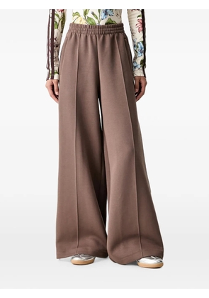 adidas logo-embroidered wide-leg track pants - Brown