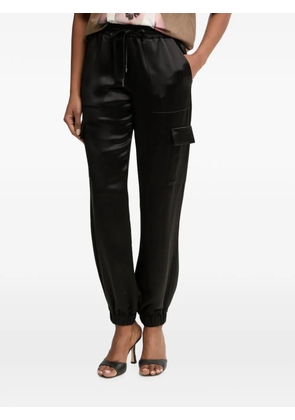 GUESS USA satin-finish drawstring cargo pants - Black
