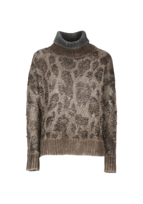 Avant Toi leopard-print sweater - Brown