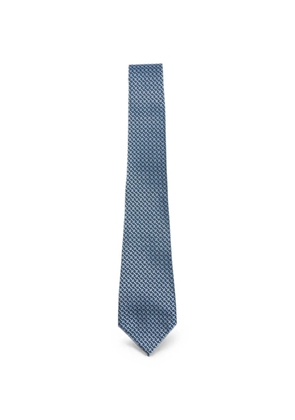 Zegna geometric-pattern silk tie - Blue