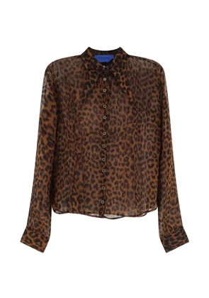 Mes Demoiselles leopard-print pointed-collar shirt - Brown