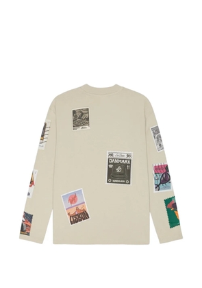 Les Deux stamp-print long-sleeve T-shirt - Neutrals
