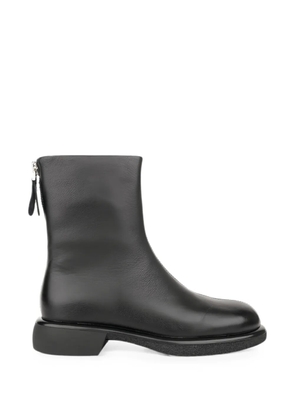 LINDA BAUMANN zip-fastening leather ankle boots - Black
