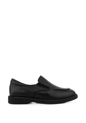 LINDA BAUMANN grainy leather loafers - Black
