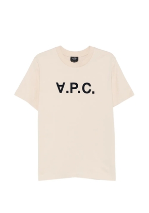 A.P.C. logo-print T-shirt - Neutrals