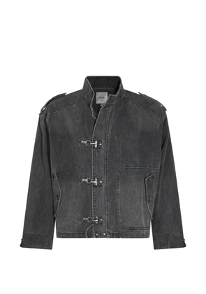 FOUND lobster-clasp epaulette denim jacket - Black