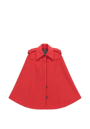 Isaia epaulette-detail button-up cape - Red
