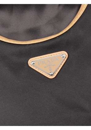 Prada Pre-Owned Re-Nylon logo-plaque mini dress - Black