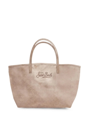 MC2 Saint Barth City logo-print suede tote bag - Neutrals