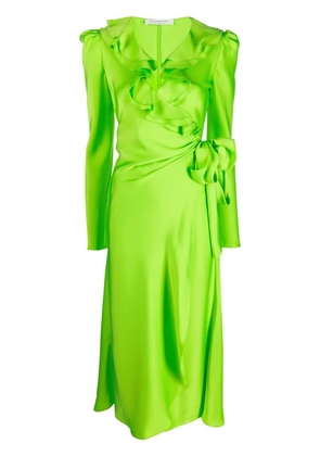 Philosophy Di Lorenzo Serafini ruffle-detailing long-sleeve dress - Green