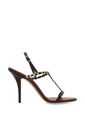 Ferragamo Vara chain T-strap sandals - Brown