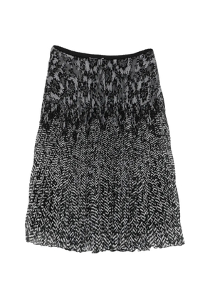 ERMANNO FIRENZE lace-panelled pleated midi skirt - Black