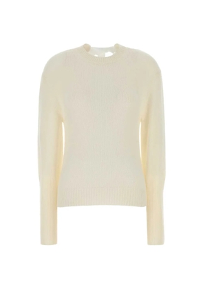 Lanvin bow-detail ribbed-cuff sweater - Neutrals
