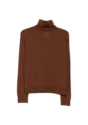 Semicouture roll-neck wool sweater - Brown