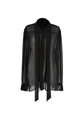 Michael Kors Vintage tie-neck sheer blouse - Black