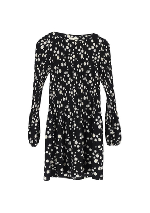 Maje Rockiz pleated daisy-print dress - Black