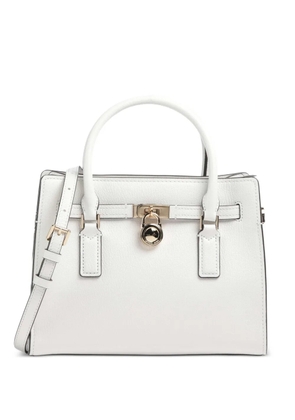 Michael Kors Hamilton padlock leather satchel bag - White