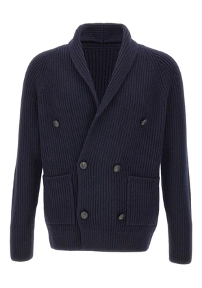 Gran Sasso shawl-collar double-breasted cardigan - Blue
