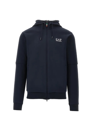 Ea7 Emporio Armani full-zip hoodie - Blue
