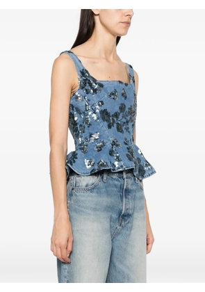 Marques'Almeida sequin-embellished top - Blue