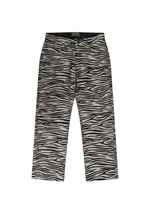 Denim Tears zebra-pattern straight trousers - Neutrals