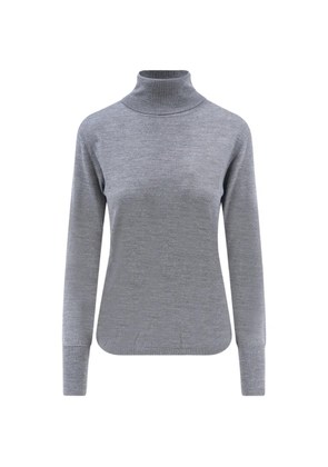 ASPESI roll-neck ribbed-trim fine-knit top - Grey