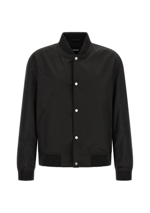 BOSS water-repellent jacket with monogram-pattern sleeves - Black