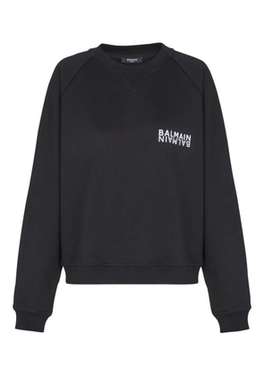 Balmain logo-detail cotton sweatshirt - Black