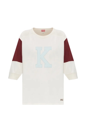 Kenzo logo-patch panelled T-shirt - Neutrals