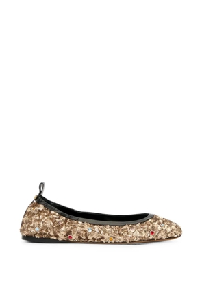 ISABEL MARANT Belna sequin-embellished ballet flats - Gold