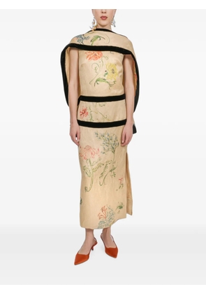 Rosie Assoulin A La Mode floral-jacquard midi dress - Neutrals