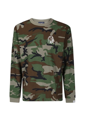 Billionaire Boys Club camo-print waffle-knit T-shirt - Green