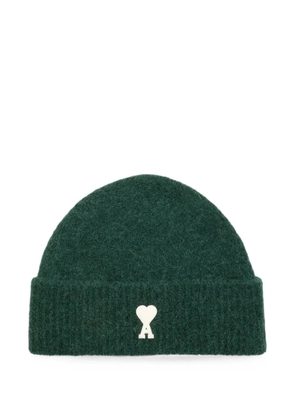 AMI Paris alpaca beanie with Ami de Coeur - Green