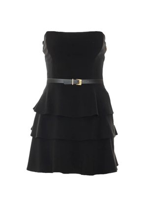 Elisabetta Franchi belted tiered dress - Black