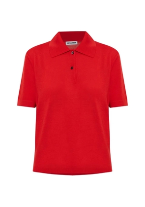 Jil Sander short-sleeve wool polo shirt - Red