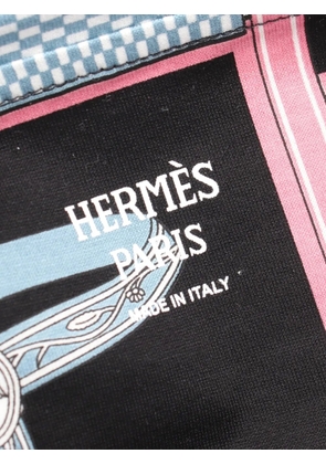 Hermès Pre-Owned 2020s Lettres Equestres printed cotton T-shirt - Black