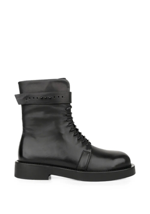 LINDA BAUMANN buckled lace-up ankle boots - Black