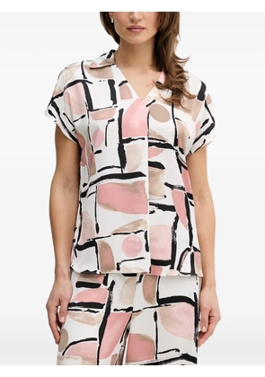 Joseph Ribkoff abstract-print short-sleeve top - White